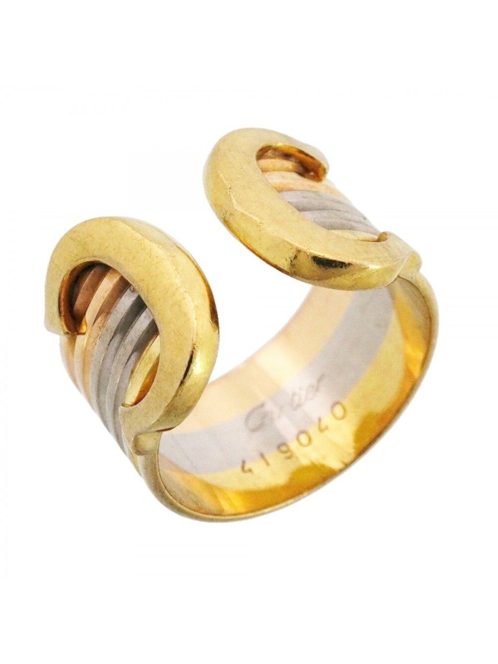 Cartier Ring 2C 18k Yellow Gold 18k White Pink